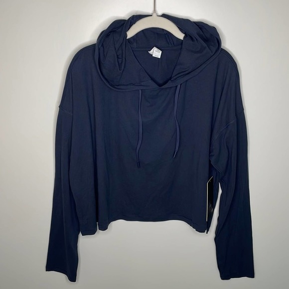 NWT 90 Degree by Reflex Women's Long Sleeve Hoodie Navy Large - Picture 1 of 6